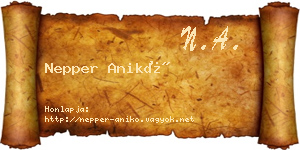 Nepper Anikó névjegykártya